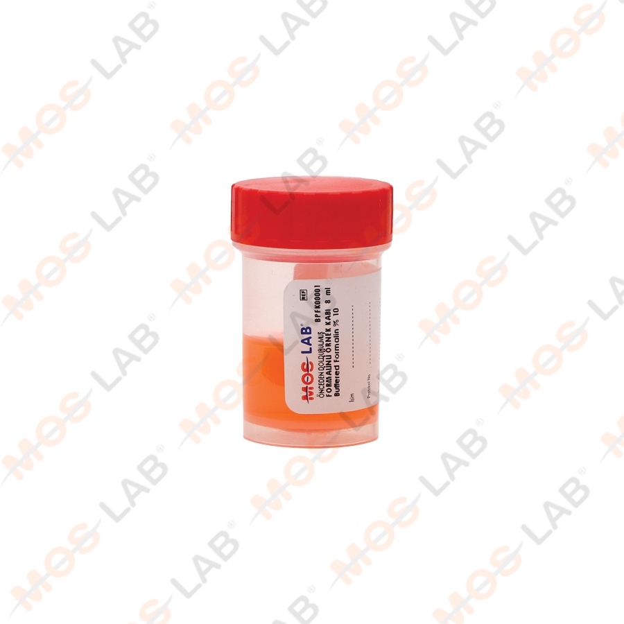 ÖNCEDEN DOLDURULMUŞ FORMALİNLİ ÖRNEK KABI 8 ML